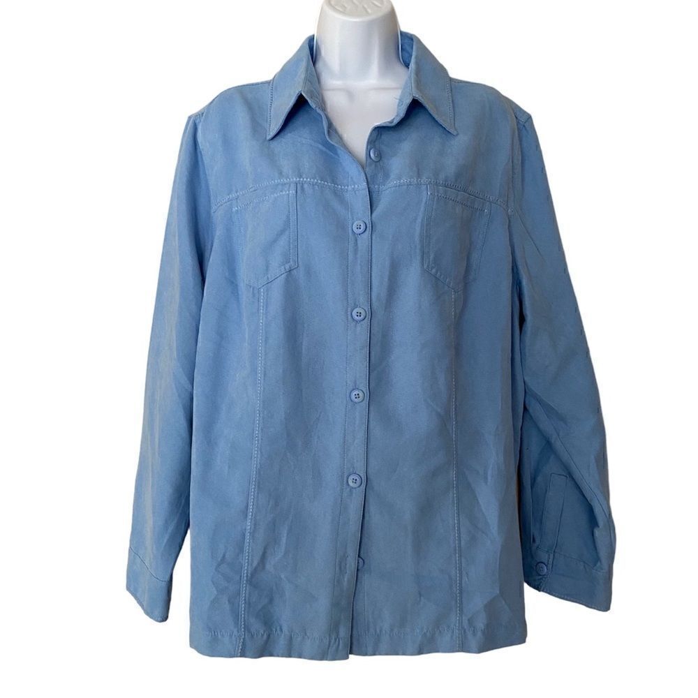 Croft & Barrow Woman’s Button-Down Suede Shirt